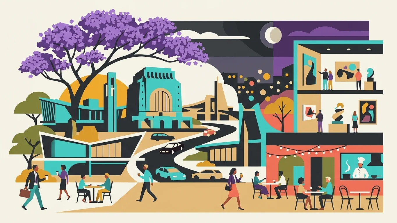 One Day in Pretoria: Mid-Century Design, Jacaranda Shade, and Bold Art